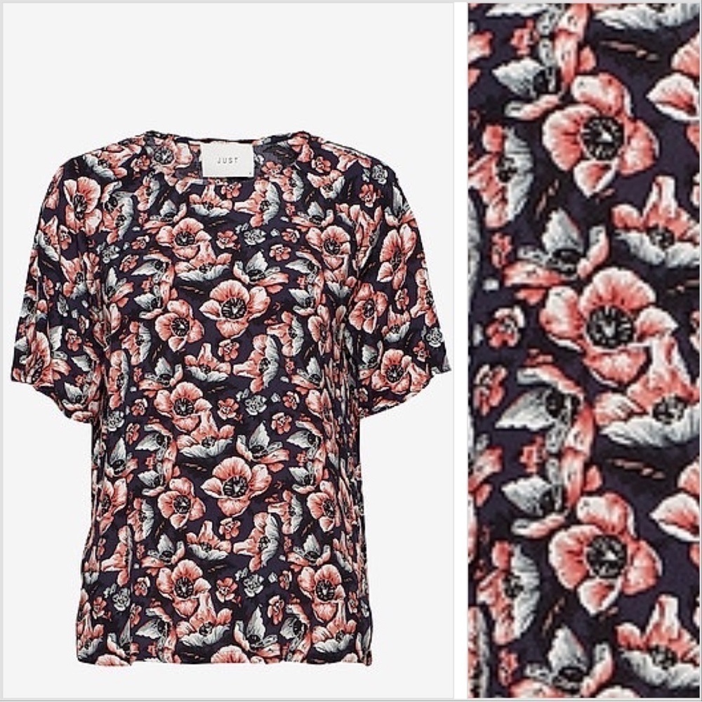 Just Female Sean Top in Wild Flower Blue Size S NWT $95